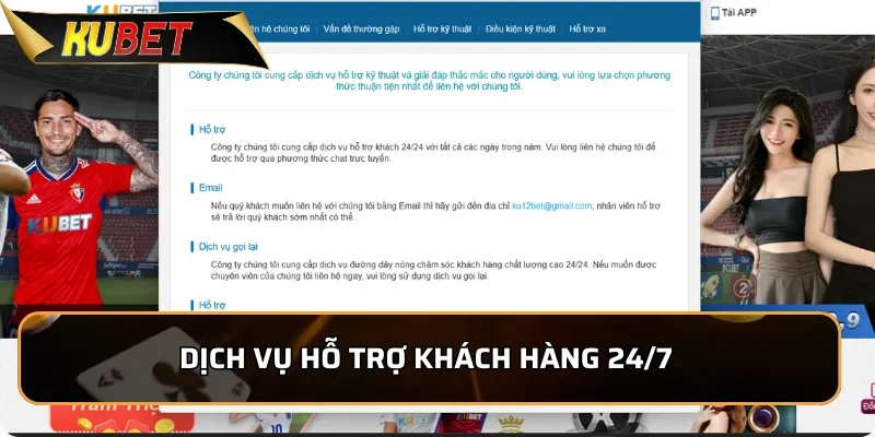 Dịch vụ hỗ trợ khách hàng 24/7